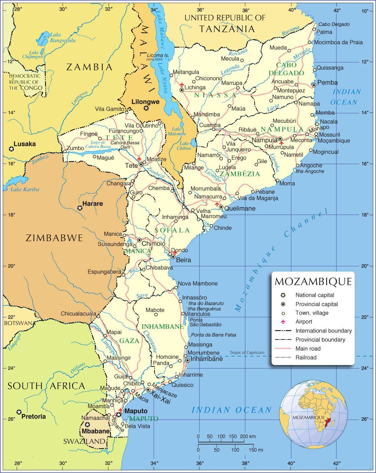 maputo, Mozambik mapie