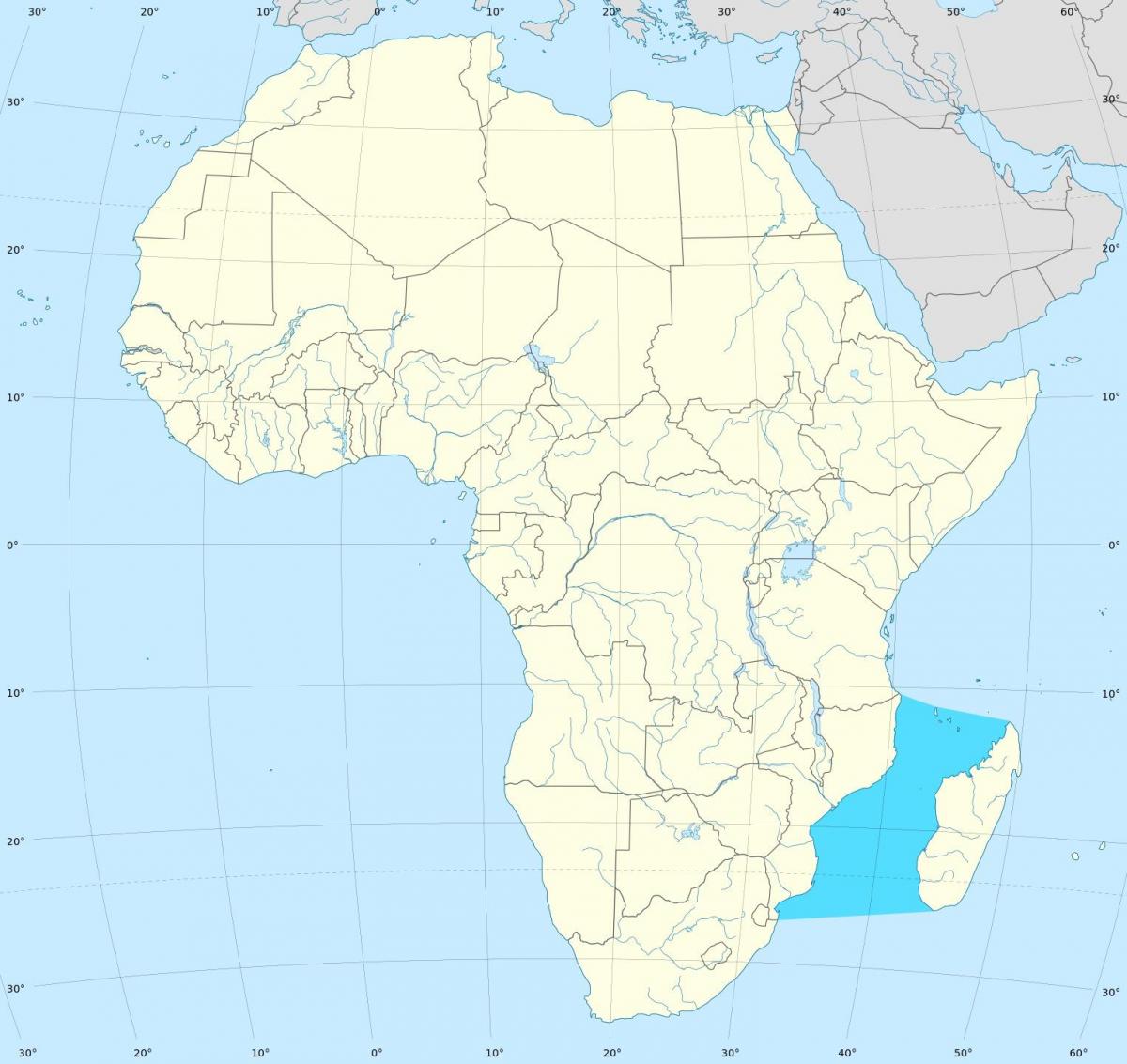 Matical cieśninę mapa Afryki