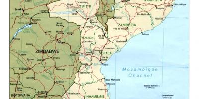 Mapa Mozambiku dróg