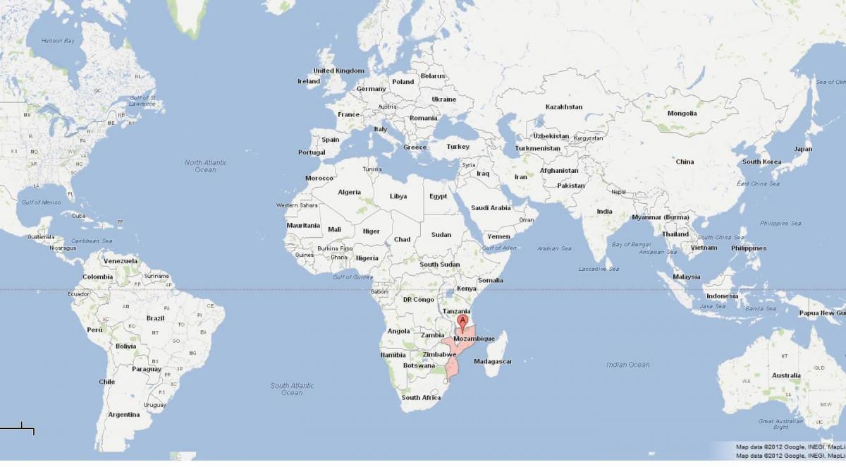 Mozambik na mapie świata