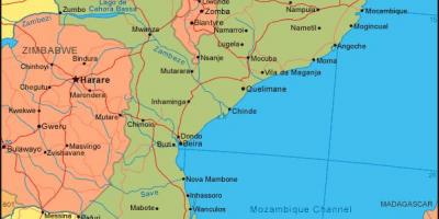 Mapa wybrzeża Mozambiku 